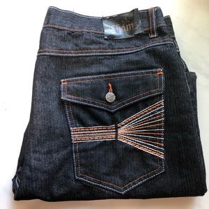 Chams Embroidered Dark Wash Jeans Size 38